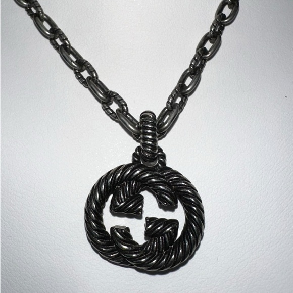 Gucci Interlocking GG Rope Sterling Silver Necklace Full Inclusion (NWOT) - Picture 4 of 10